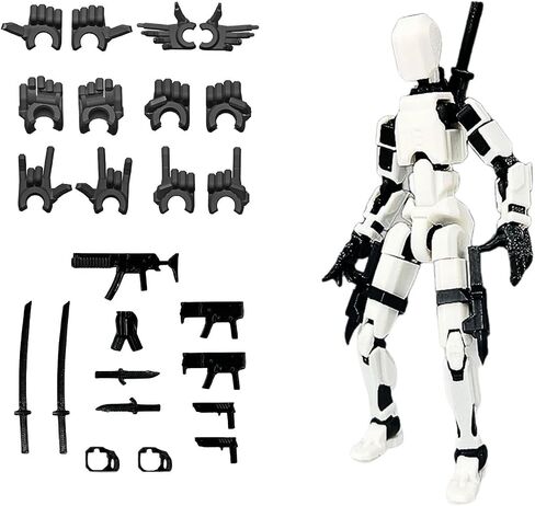 Pre-Assembly 3Pack 3D Printed 5.54'' Stick 13 Action Figure, Multi-Jointed Luck13, Articulated T13 Desktop Decoration, Abundant Accessories, Best Birthday Festival Gift in Saudi Arabia