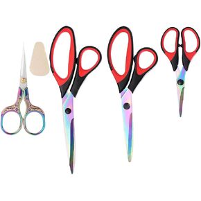 Titanium Coating Sewing Scissors Bundle, Professional Fabric Scissors Set, Ultra-Sharp Stainless Steel Blades, Ergonomic Handle, Great for Tailor, Embroidery, Craft, 9.1"/8.4"/5.5"/4.4" in Saudi Arabia
