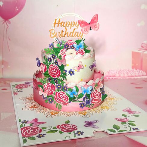 4BO Pop Up Mothers Day Cards, Cherry Blossom 3D Flower, Birthday Cards Pop Up for Women, Wife, Mom, Grandma, Cherry Tree, Bicycle Love, Anniversary Pop Up Card in Saudi Arabia
