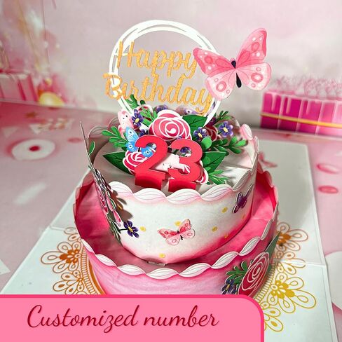 4BO Pop Up Mothers Day Cards, Cherry Blossom 3D Flower, Birthday Cards Pop Up for Women, Wife, Mom, Grandma, Cherry Tree, Bicycle Love, Anniversary Pop Up Card in Saudi Arabia