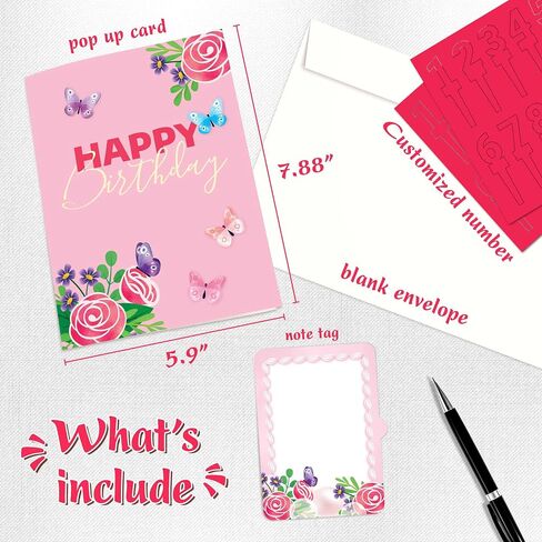 4BO Pop Up Mothers Day Cards, Cherry Blossom 3D Flower, Birthday Cards Pop Up for Women, Wife, Mom, Grandma, Cherry Tree, Bicycle Love, Anniversary Pop Up Card in Saudi Arabia