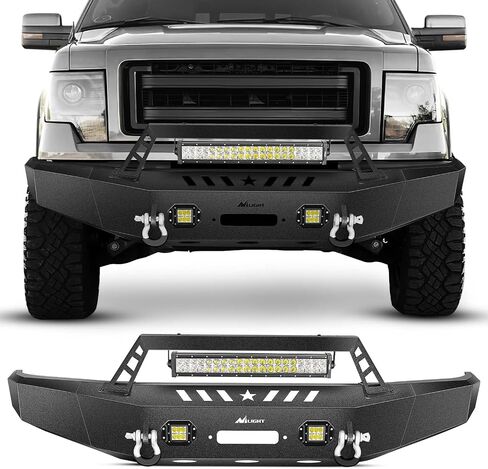 Nilight الخلفية الخطوة المصد لعام 2005 2006 2007 2008 2009 2010 2011 2012 2013 2014 2015 Toyota Tacoma Pickup Pickup Truck Solded Black Solid Steel Off-Road 18W Rings D-Rings in Kuwait