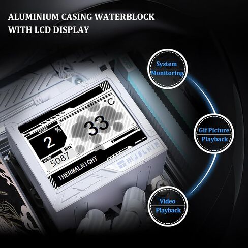 Thermalright Mjolnir Vision 360 ARGB Black CPU Water Cooler,3 PWM Fans Water Cooling System with 2000PRM,for AM4/AM5&Intel LGA1851/1700, Magnetic Detachable LCD Screen with 320 * 240 Resolution in Kuwait
