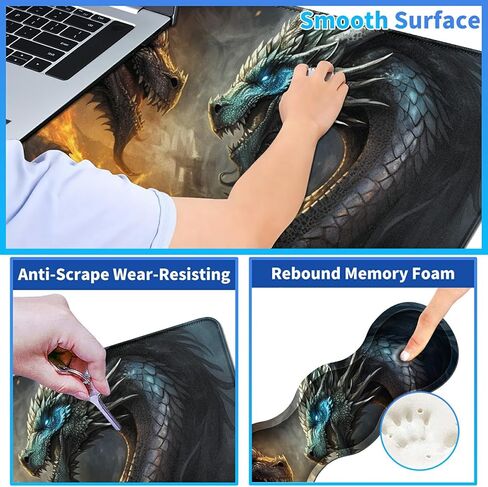 Ergonomic Keyboard Rests Pad with Gel Memory Foam Wrist Support Pad & Round Mousepad + Coasters, Easy Typing & Pain Relief Wrist Rest Pad Set for Laptop Office Gaming, Pink Flower Bible 46-10 in Kuwait