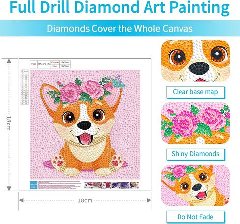 5D Diamond Art Kit for Kids Beginners, 6 Pack Cute Animals Diamond Painting Kits For kids 6-7-8-12, Full Round Drill Big Gem Art for Kids, Diamond Arts And Crafts Sets, Home Wall Decoration 6X6 inch in Saudi Arabia