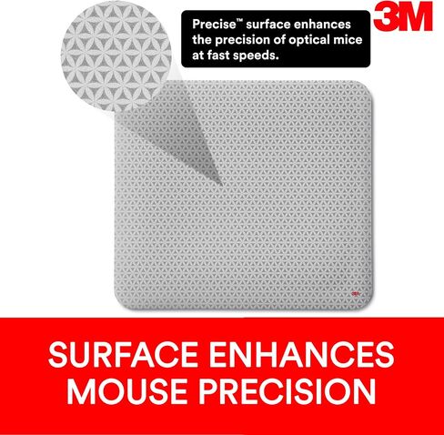 3M Precise Mouse Pad with Repositionable Adhesive Backing, Battery Saving Design, 8.5 x 7 Inch (MP200PS) in Saudi Arabia