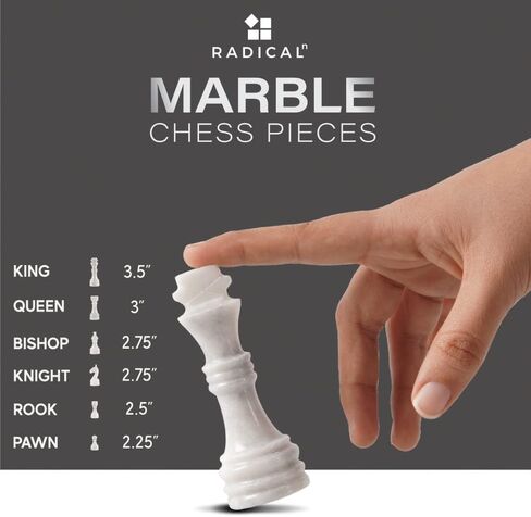 Radicaln Marble Chess Set with Storage Box 15 Inches White and Green Onyx Handmade Board Game 2 Player Classic Chess Sets for Adults- 1 Chess Board & 32 Chess Pieces - Chess Game in Saudi Arabia