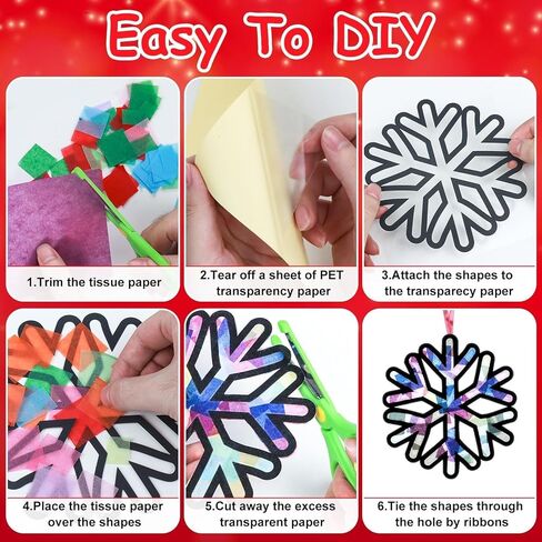 EggSun 36 Sets Christmas Tree Suncatchers Craft Kit for Kids Ornaments Stained Glass Christmas Window Arts and Crafts Kit for Classroom Holiday Projects Home Party Favors Decorations Ages 4 8 12 in Kuwait