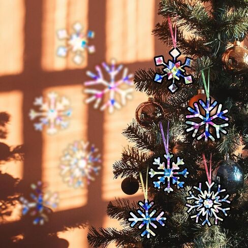EggSun 36 Sets Christmas Tree Suncatchers Craft Kit for Kids Ornaments Stained Glass Christmas Window Arts and Crafts Kit for Classroom Holiday Projects Home Party Favors Decorations Ages 4 8 12 in Kuwait