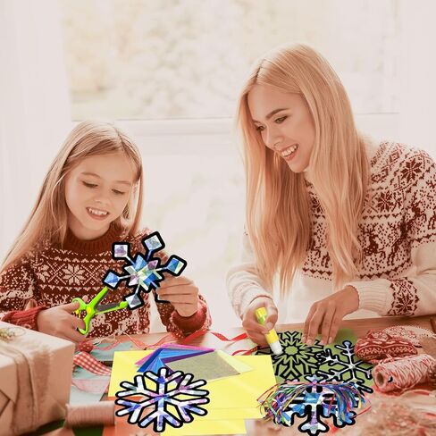 EggSun 36 Sets Christmas Tree Suncatchers Craft Kit for Kids Ornaments Stained Glass Christmas Window Arts and Crafts Kit for Classroom Holiday Projects Home Party Favors Decorations Ages 4 8 12 in Kuwait