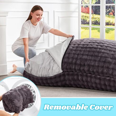 Hobestluk 3 in 1 Bean Bag Chair Giant Bean Bag Chairs Convertible Bean Bag Floor Cushion with Machine Washable Cover, Beanbag Chairs for Adult (Dark Grey) in Saudi Arabia