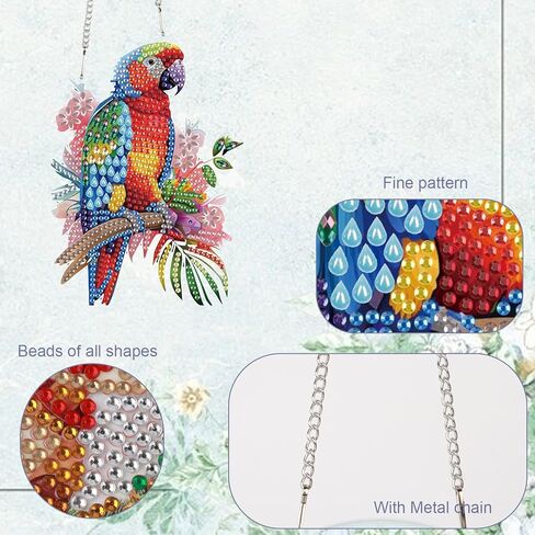 TDFERAN Diamond Painting Pendant DIY A Pair of Owls Diamond Art Decoration Kit Window Pendant, Gem Art Wall Home Window Decoration Adult Digital Painting Women Crafts Hobby in Kuwait