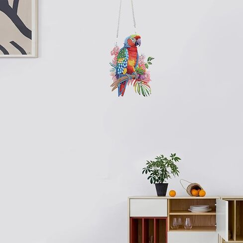 TDFERAN Diamond Painting Pendant DIY A Pair of Owls Diamond Art Decoration Kit Window Pendant, Gem Art Wall Home Window Decoration Adult Digital Painting Women Crafts Hobby in Kuwait