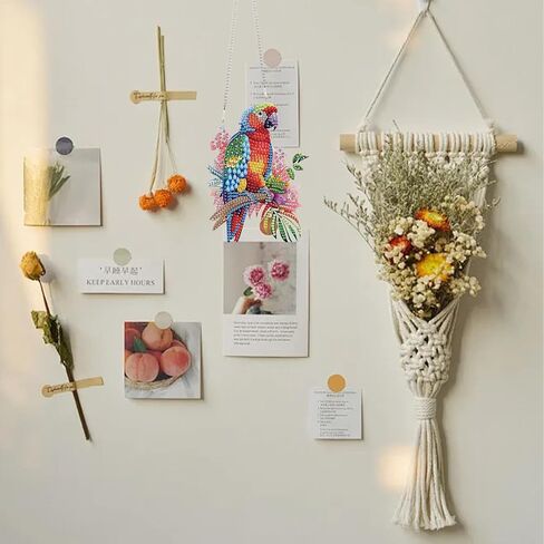 TDFERAN Diamond Painting Pendant DIY A Pair of Owls Diamond Art Decoration Kit Window Pendant, Gem Art Wall Home Window Decoration Adult Digital Painting Women Crafts Hobby in Kuwait