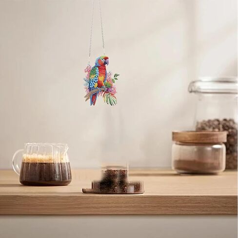 TDFERAN Diamond Painting Pendant DIY A Pair of Owls Diamond Art Decoration Kit Window Pendant, Gem Art Wall Home Window Decoration Adult Digital Painting Women Crafts Hobby in Kuwait