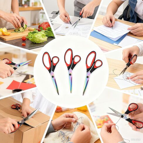 Titanium Coating Sewing Scissors Bundle, Professional Fabric Scissors Set, Ultra-Sharp Stainless Steel Blades, Ergonomic Handle, Great for Tailor, Embroidery, Craft, 9.1"/8.4"/5.5"/4.4" in Saudi Arabia