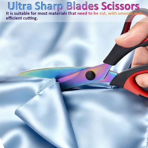 Titanium Coating Sewing Scissors Bundle, Professional Fabric Scissors Set, Ultra-Sharp Stainless Steel Blades, Ergonomic Handle, Great for Tailor, Embroidery, Craft, 9.1"/8.4"/5.5"/4.4" in Saudi Arabia