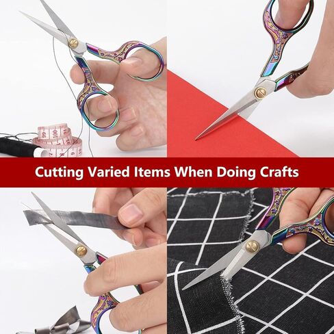 Titanium Coating Sewing Scissors Bundle, Professional Fabric Scissors Set, Ultra-Sharp Stainless Steel Blades, Ergonomic Handle, Great for Tailor, Embroidery, Craft, 9.1"/8.4"/5.5"/4.4" in Saudi Arabia