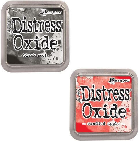 Kit of 12 Pigment & Dye Fusion Inks with Felt Stamp | Matte Effect Finish | Distress Oxide by Ranger - Designed by Tim Holtz | Kit Number 3 | Size Approx. 3" x 3" (7.6 x 7.6 cm) in Saudi Arabia