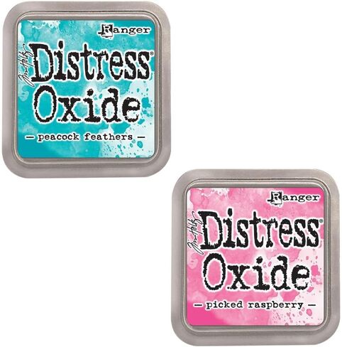 Kit of 12 Pigment & Dye Fusion Inks with Felt Stamp | Matte Effect Finish | Distress Oxide by Ranger - Designed by Tim Holtz | Kit Number 3 | Size Approx. 3" x 3" (7.6 x 7.6 cm) in Saudi Arabia
