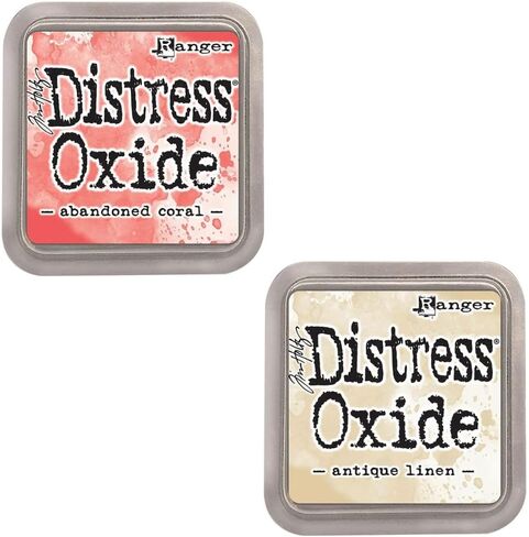 Kit of 12 Pigment & Dye Fusion Inks with Felt Stamp | Matte Effect Finish | Distress Oxide by Ranger - Designed by Tim Holtz | Kit Number 3 | Size Approx. 3" x 3" (7.6 x 7.6 cm) in Saudi Arabia