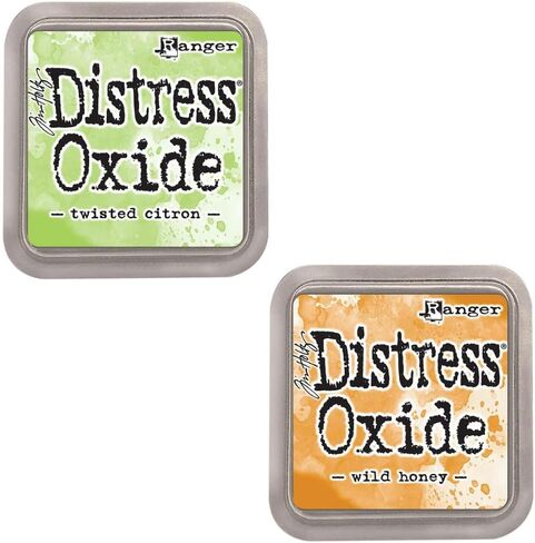 Kit of 12 Pigment & Dye Fusion Inks with Felt Stamp | Matte Effect Finish | Distress Oxide by Ranger - Designed by Tim Holtz | Kit Number 3 | Size Approx. 3" x 3" (7.6 x 7.6 cm) in Saudi Arabia