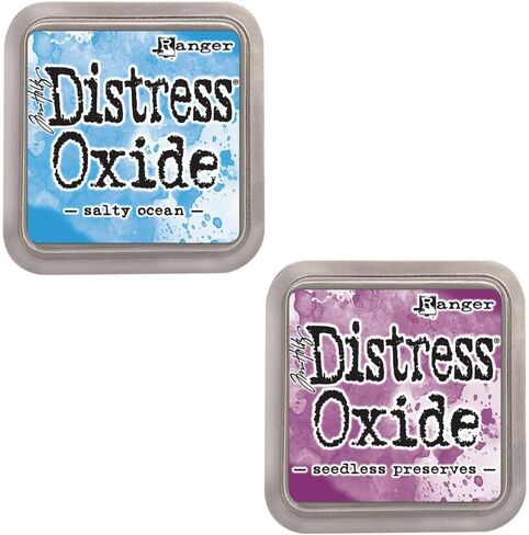 Kit of 12 Pigment & Dye Fusion Inks with Felt Stamp | Matte Effect Finish | Distress Oxide by Ranger - Designed by Tim Holtz | Kit Number 3 | Size Approx. 3" x 3" (7.6 x 7.6 cm) in Saudi Arabia