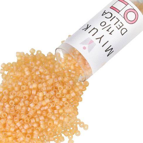 Orange Opaque (DB722) Delica Myiuki 11/0 Bead Bead 7.2 غرام أنبوب تقريبًا 1400 حبات in Saudi Arabia