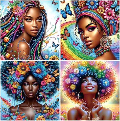 4pcs Diamond Art Painting Kit- Sun Moon Elves, 5D Special Shape Crystal Artificial Diamond Partial Mosaic Handicraft for Beginners, Suitable for Home, Party Decoration, Creative Home Decoration Gifts in Saudi Arabia