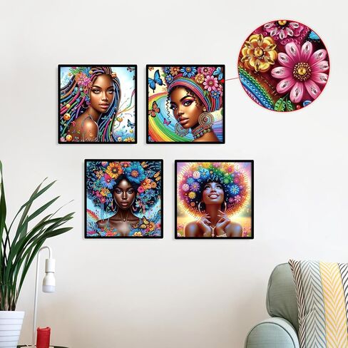 4pcs Diamond Art Painting Kit- Sun Moon Elves, 5D Special Shape Crystal Artificial Diamond Partial Mosaic Handicraft for Beginners, Suitable for Home, Party Decoration, Creative Home Decoration Gifts in Saudi Arabia