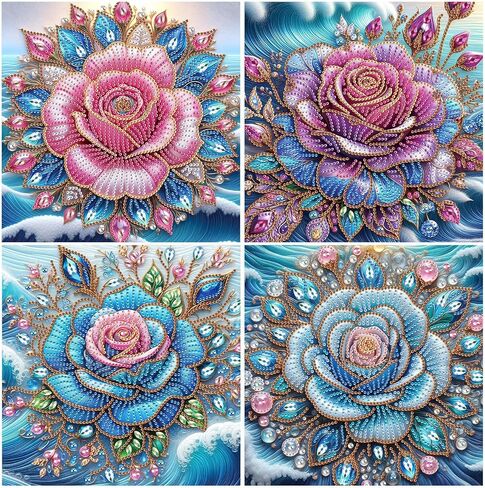 4pcs Diamond Art Painting Kit- Sun Moon Elves, 5D Special Shape Crystal Artificial Diamond Partial Mosaic Handicraft for Beginners, Suitable for Home, Party Decoration, Creative Home Decoration Gifts in Saudi Arabia
