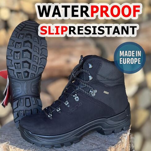 Alpina Tundra Men's Boots | أحذية كاحل جلدية مقاومة للماء | الجلود الممتازة | خفيف الوزن | غشاء التنفس | انزلاق مقاومة | صنع في أوروبا in Kuwait