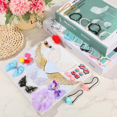15pcs 7in Desk Goose Outfits, Mini Porch Goose Accessories with Sunglasses Camera Pendant Necklaces Collar Heart Star Gold Chain Fun Clothes Costume Set for Magnetic Table Geese Statue Decor in Saudi Arabia