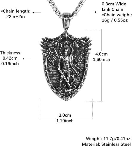 Hzman Saint Michael قلادة رئيس الملائكة للرجال in Saudi Arabia