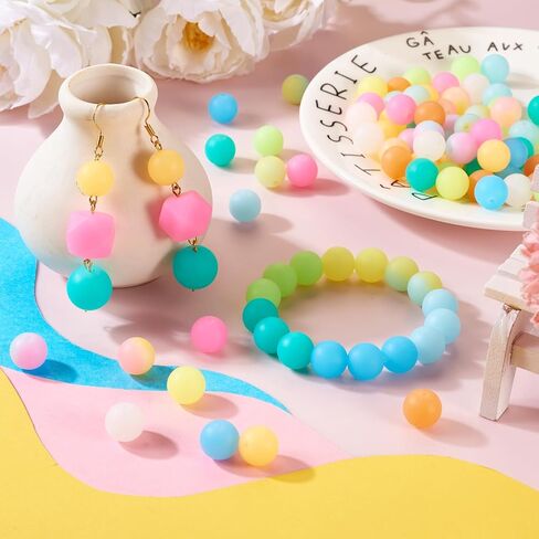 24pcs 15mm Glow in The Dark Round Beads Bulk with Paw Pattern Large Hole Luminous Acrylic Spacer Beads Crafts Bead for DIY Bracelets Necklaces Key Chains Crafts Jewelry Making in Saudi Arabia