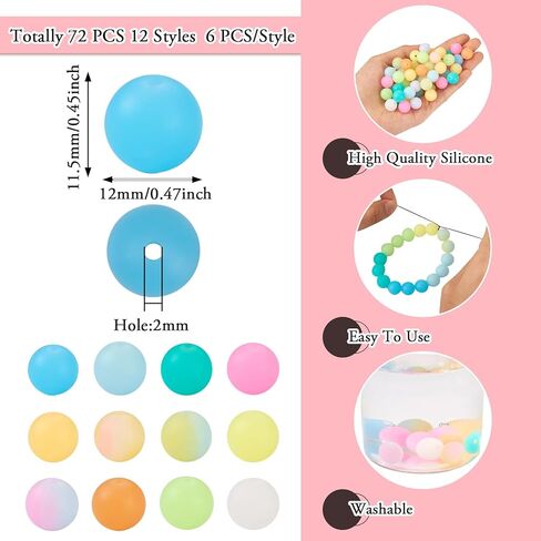 24pcs 15mm Glow in The Dark Round Beads Bulk with Paw Pattern Large Hole Luminous Acrylic Spacer Beads Crafts Bead for DIY Bracelets Necklaces Key Chains Crafts Jewelry Making in Saudi Arabia