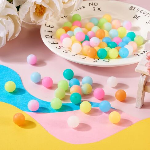 24pcs 15mm Glow in The Dark Round Beads Bulk with Paw Pattern Large Hole Luminous Acrylic Spacer Beads Crafts Bead for DIY Bracelets Necklaces Key Chains Crafts Jewelry Making in Saudi Arabia