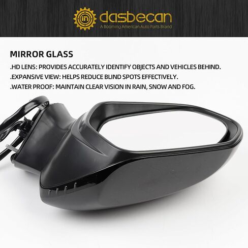 Dasbecan Passenger Side Door Mirror White Compatible with 2020-2025 Toyota Corolla SE& SE Heated w/Turn Signal Nightshade Right RearView Mirror Assembly Manual Fold Power Adjustment 6PINS #87910-12F80 in Saudi Arabia