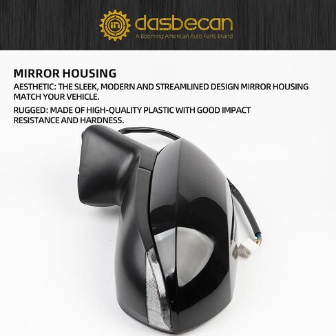 Dasbecan Passenger Side Door Mirror White Compatible with 2020-2025 Toyota Corolla SE& SE Heated w/Turn Signal Nightshade Right RearView Mirror Assembly Manual Fold Power Adjustment 6PINS #87910-12F80 in Saudi Arabia