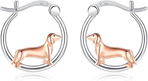 أقراط يوركي 925 Sterling Sliver Dog Hoop أقراط يوركي مجوهرات الهدايا للنساء عاشق الأم in Saudi Arabia
