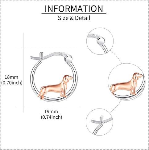 أقراط يوركي 925 Sterling Sliver Dog Hoop أقراط يوركي مجوهرات الهدايا للنساء عاشق الأم in Saudi Arabia
