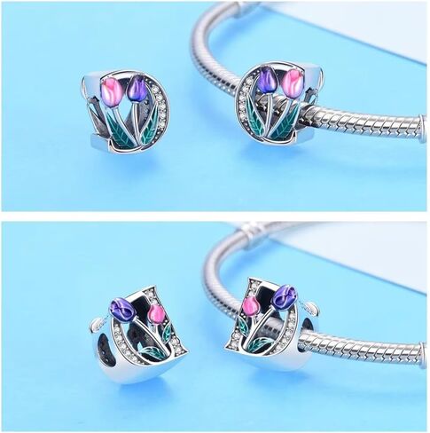 حبات السوار الأبجدية A-Z ، 925 من الفضة الفضية الفضية والزخمة الأرجواني حبات الأزرق الأرجواني مينا ، ملحقات سوار صغيرة وحساسة in Kuwait