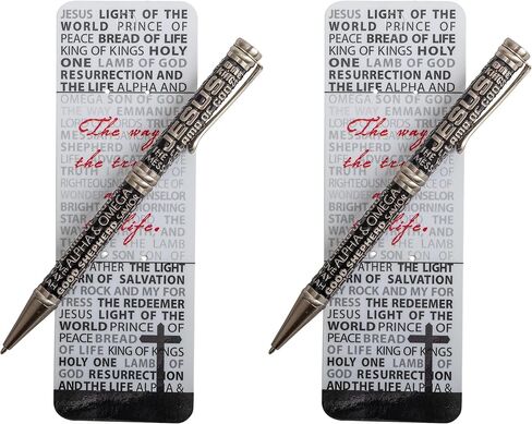 Dicksons Way the Truth Life Names of Jesus Antique Silvertone Metal, Inspirational Presentation Card, Retractable Writing Ballpoint Pen, Black Ink, Single in Saudi Arabia
