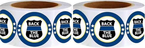 Police Support Back The Blue Badge Stickers Law Enforcement Officers Support Labels,2 Inch,500 Pcs Per Roll in Saudi Arabia
