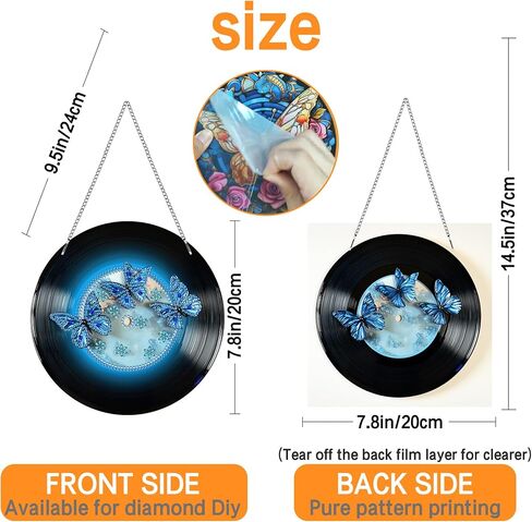 Ginfonr Diamond Painting Kits Hanging Pendant, Owl Sun Catcher for Front Door Sign, Rhinestone Landscapes Summer Porch Decor for Outdoor, Double Sided Hanging Kits for Garden Window (8 x 8 inch) in Saudi Arabia