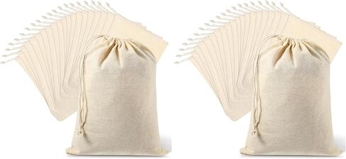 MAQUITA 20 Pieces 8 x 10 Inches Muslin Bags Cotton Drawstring Bags Canvas Linen Bag Sachet Bag Reusable Empty Gift Pouch for Party Home Supplies in Saudi Arabia