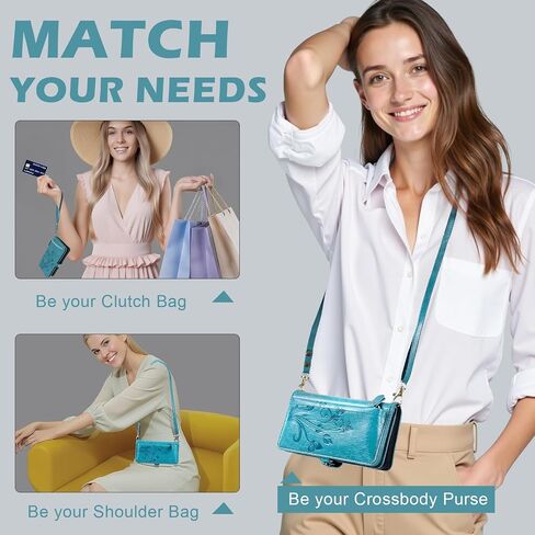Lacass for Samsung Galaxy S25 Ultra Case Wallet ، [Cards Scan Scan Protection] Card Szipper Leather Flip Cover Cover Crossbody Wrist مع حامل (أسود أزهار) in Kuwait