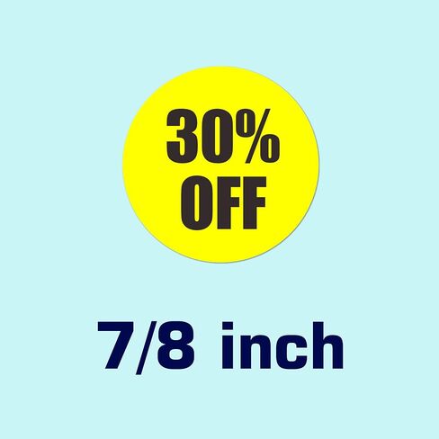 50% Percent Off Sticker for Retail Store 0.87 Inch(7/8 Inch) Circle Price Marker Tag Adhesive Labels Sale Colored Sticker - 1240 PCS in Saudi Arabia