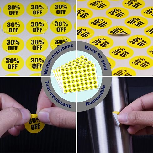 50% Percent Off Sticker for Retail Store 0.87 Inch(7/8 Inch) Circle Price Marker Tag Adhesive Labels Sale Colored Sticker - 1240 PCS in Saudi Arabia