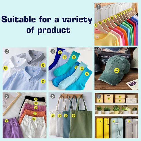 50% Percent Off Sticker for Retail Store 0.87 Inch(7/8 Inch) Circle Price Marker Tag Adhesive Labels Sale Colored Sticker - 1240 PCS in Saudi Arabia
